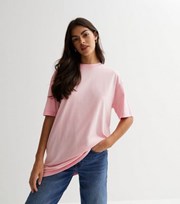 New Look Pink Acid Wash Oversized T-Shirt